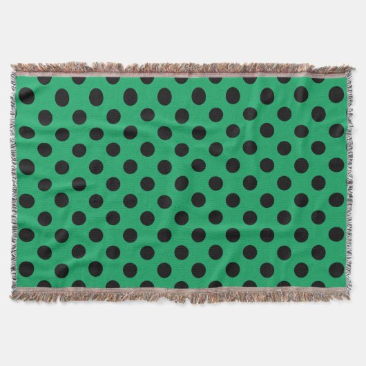 Couverture Pois noirs sur vert frais (Devant)