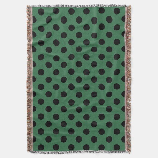 Couverture Pois noirs sur vert kelly (devant Vertical)