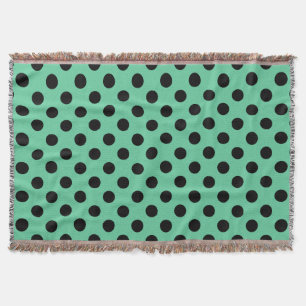 Couverture Pois noirs sur vert menthe