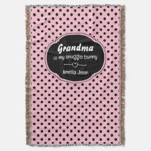 Couverture Pois roses et noirs personnalisables