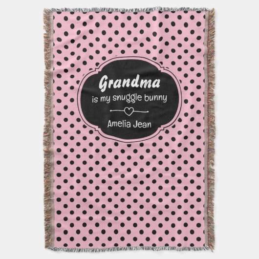 Couverture Pois roses et noirs personnalisables (devant Vertical)