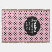 Couverture Pois roses et noirs personnalisables (Devant)