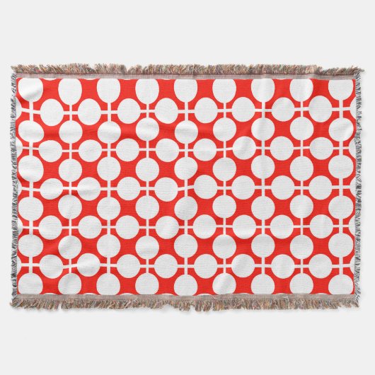 Couverture pois rouge et blanc point et chèque motif est fa (Devant)