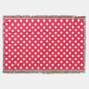 Couverture pois rouge et blanche