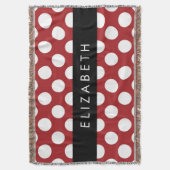 Couverture Pois Rouges, Motif Polka Dot, Votre Nom (devant Vertical)