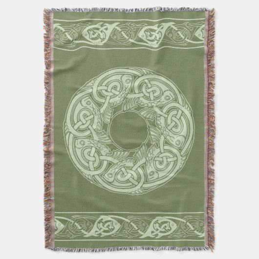 Couverture Poisson à nouer celtique en vert (devant Vertical)