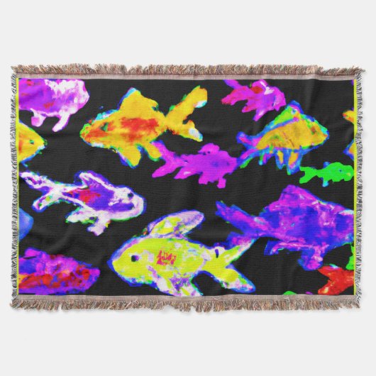 Couverture Poisson coloré Motifs peinture art. Acheter mainte (Devant)