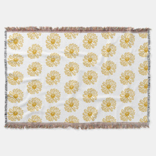 Couverture Poissons Jaunes Dorés Imprimer, Motif Floral Maisy