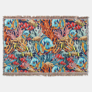 Couverture Poissons Tropicaux Couleurs Été Vibes