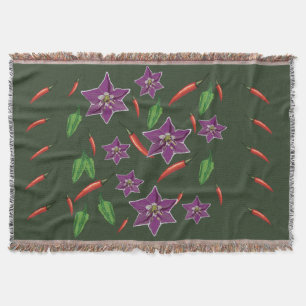 Couverture Poivrons chauds, Fleur violet Personnalisé