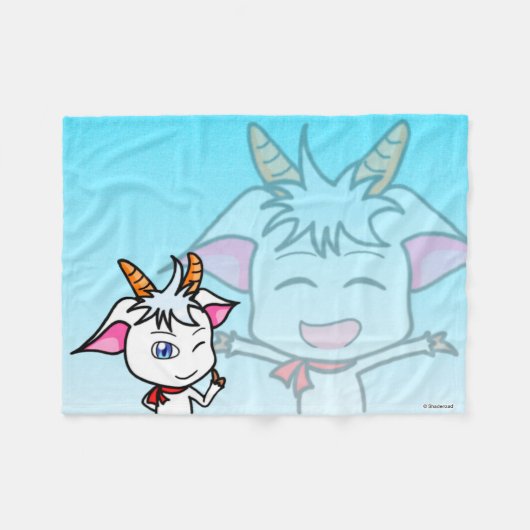COUVERTURE POLAIRE こかげのやぎ フリースブランケット (Devant (Horizontal))