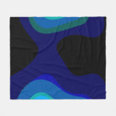 Couverture Polaire 1007 Art Abstrait Noir Et Bleu (Devant (Horizontal))