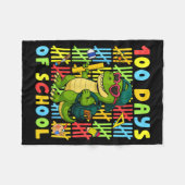 Couverture Polaire 100 Days Of School Funny Dinosaur T-rex Boy Girl T (Devant (Horizontal))