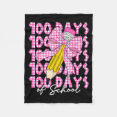 Couverture Polaire 100 Days Of School Girls Coquette Bow 100th Day Of (Devant)