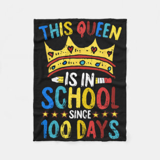 Couverture Polaire 100 Days Of School Queen Crown Teacher Cool Studen