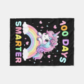 Couverture Polaire 100 Days Smarter Unicorrn 100th Day Of School Kids (Devant (Horizontal))