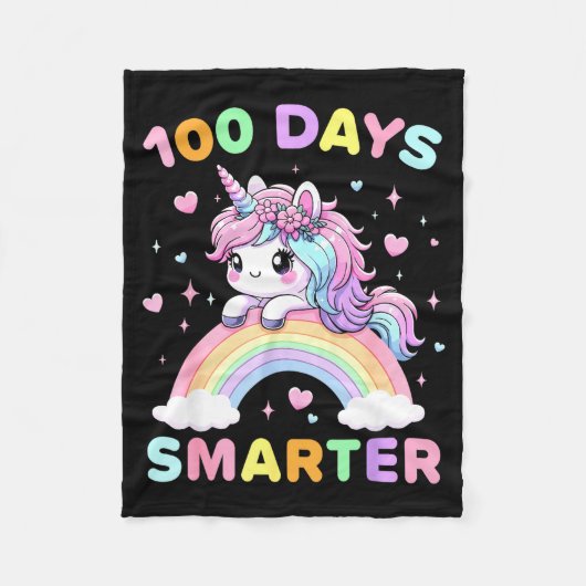 Couverture Polaire 100 Days Smarter Unicorrn 100th Day Of School Kids (Devant)