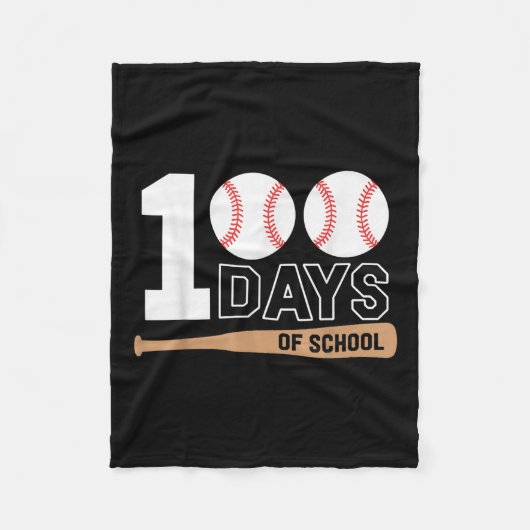 Couverture Polaire 100 Jours De Baseball Scolaire 100E Jour D'École (Devant)