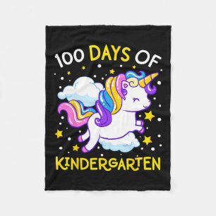 Couverture Polaire 100 Jours De Maternelle Unicorn Girls 100 Jours De