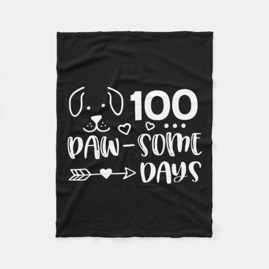 Couverture Polaire 100 Jours De Pawsomesse Chien Mignonne Chien Chien (Devant)