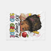 Couverture Polaire 100 Jours D'École 3E Année Afro Girl Messy Bun H (Devant (Horizontal))