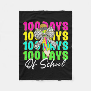 Couverture Polaire 100 Jours D'École Coquette Bow Pencil 100e Jour O