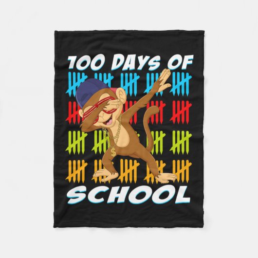 Couverture Polaire 100 Jours D'École Dabbing Monkey Amoureux des anim (Devant)