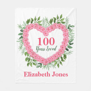 Couverture Polaire 100e Anniversaire Blanket - 100 Ans Amoureux Desig