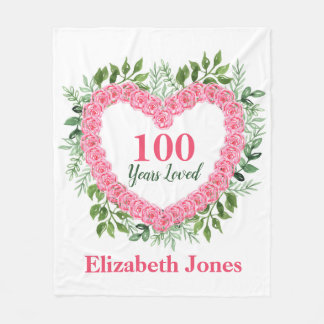 Couverture Polaire 100e Anniversaire Blanket - 100 Ans Amoureux Desig