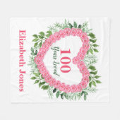 Couverture Polaire 100e Anniversaire Blanket - 100 Ans Amoureux Desig (Devant (Horizontal))