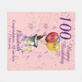 Couverture Polaire 100e anniversaire Célébration rose (Devant (Horizontal))