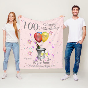 Couverture Polaire 100e anniversaire Célébration rose