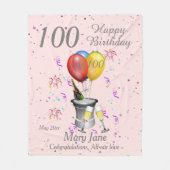 Couverture Polaire 100e anniversaire Célébration rose (Devant)