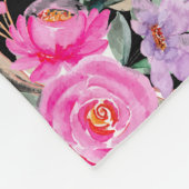 Couverture Polaire 100e anniversaire noir floral floral blanc couvert (Coin)