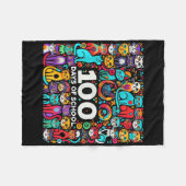 Couverture Polaire 100e Jour Chat Facile 100 Jours D'Enseignant Ensei (Devant (Horizontal))