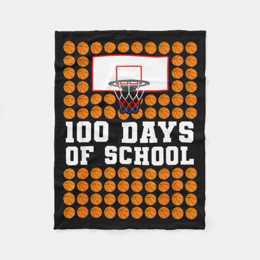 Couverture Polaire 100th Day Of School Basketball Kids 100 Days Of Sc (Devant)