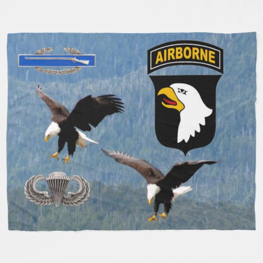 Couverture Polaire 101st DIVISION AÉROPORTÉE (Devant (Horizontal))