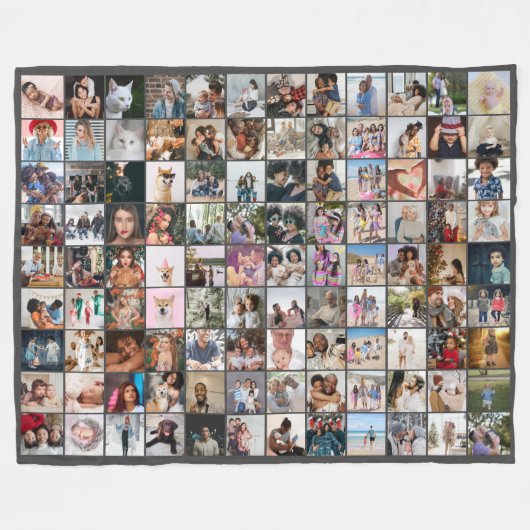Couverture Polaire 108 Photo Collage unique Personnalisé do-it-yourse (Devant (Horizontal))