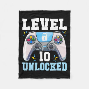 Couverture Polaire 10 Jeu vidéo déverrouillé 10e Anniversaire Gamer B