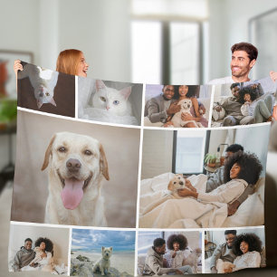 Couverture Polaire 10 Photo Collage famille personnalisée