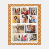 Couverture Polaire 10 Photo Elégant Moderne Brown Plaid Nom élégant (Devant)