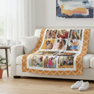 Couverture Polaire 10 Photo Elégant Moderne Brown Plaid Nom élégant