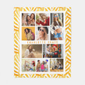 Couverture Polaire 10 Photo Moderne Design Aquarelle Feuilles Nom (Devant)