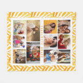 Couverture Polaire 10 Photo Moderne Design Aquarelle Feuilles Nom (Devant (Horizontal))