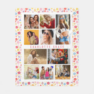 Couverture Polaire 10 Photo Moderne Design Aquarelle Pois Nom