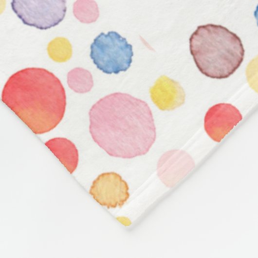 Couverture Polaire 10 Photo Moderne Design Aquarelle Pois Nom (Coin)
