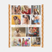 Couverture Polaire 10 Photo Simple Moderne Minimal Plaqué Nom Chic (Devant)