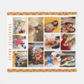 Couverture Polaire 10 Photo Simple Moderne Minimal Plaqué Nom Chic (Devant (Horizontal))