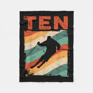 Couverture Polaire 10e anniversaire Retro Ski Ski 10 ans Garçons Gi