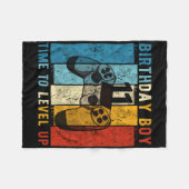 Couverture Polaire 11 Anniversaire Garçon 11 Temps De Niveau Jusqu'Au (Devant (Horizontal))